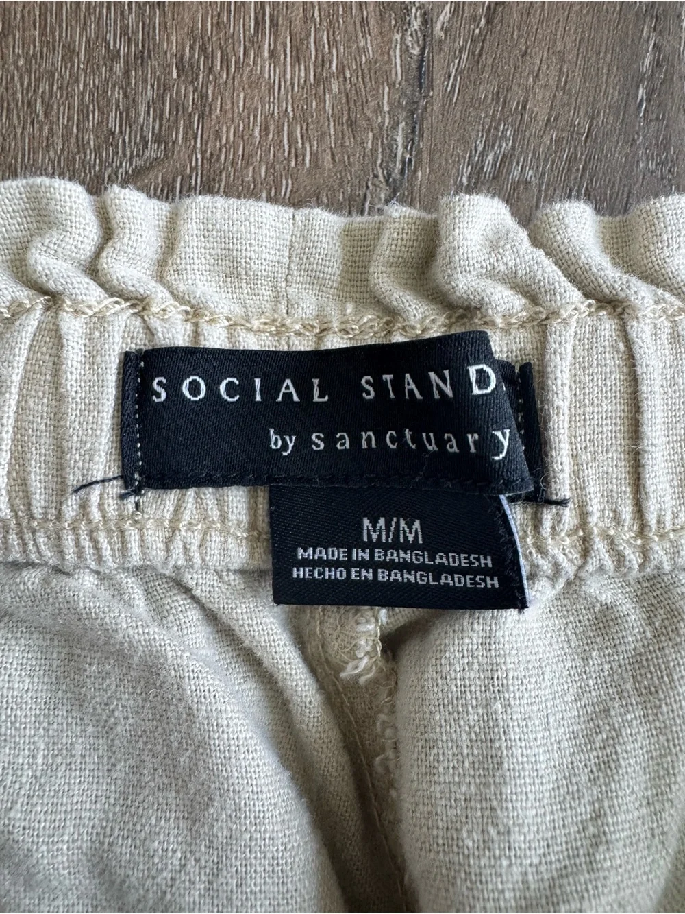 Social Standard Sanctuary Linen Jogger Tan Pants Women’s Size Medium - Picture 5 of 8